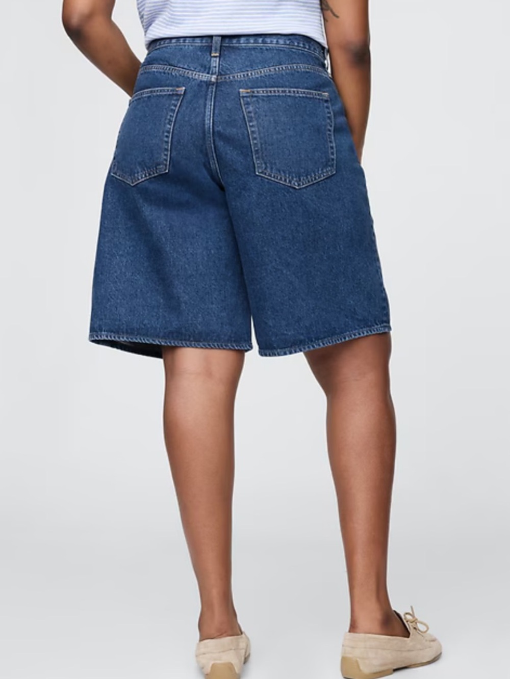 GAP Mid Rise Longline Denim Shorts - Picture 7 of 9